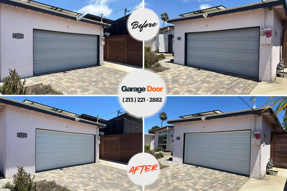 Before and after: garage door repair Alderwood Manor, WA